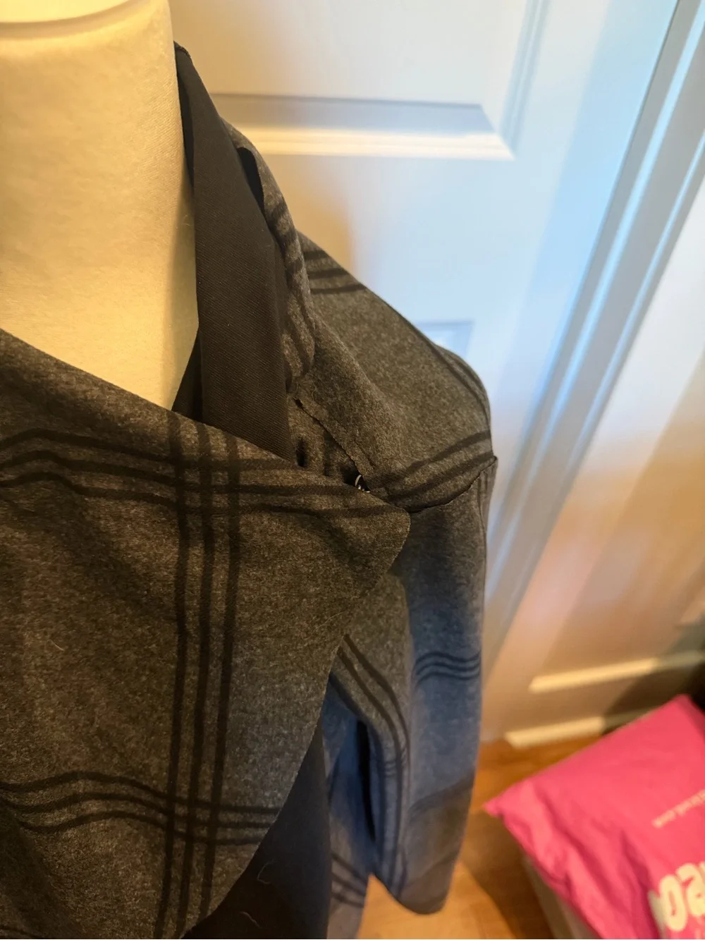 Ruti Black and Gray Open-Front multi-wear Draped Cardigan